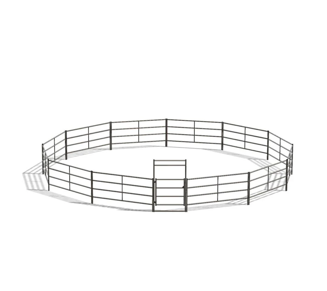 40 ft Round Pen Kit – 4-Rail, 14-Gauge Rustic Steel