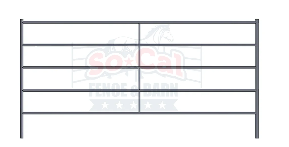 Premium 10 ft Horse Corral Panel – 5-Rail, 14-Gauge Steel