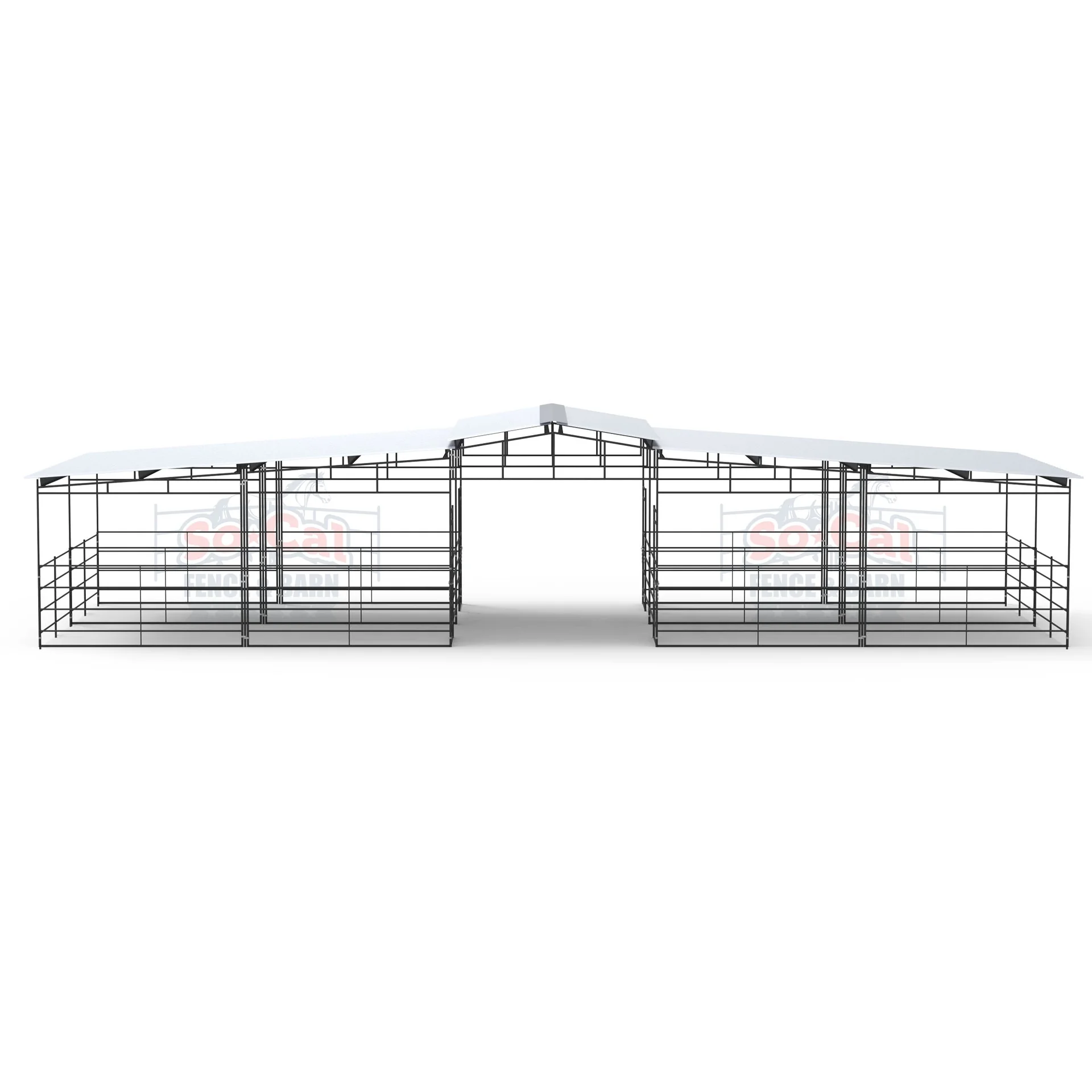 Mare Motel | Fully Covered 12×24 Stalls| | 4-Rail, view 2