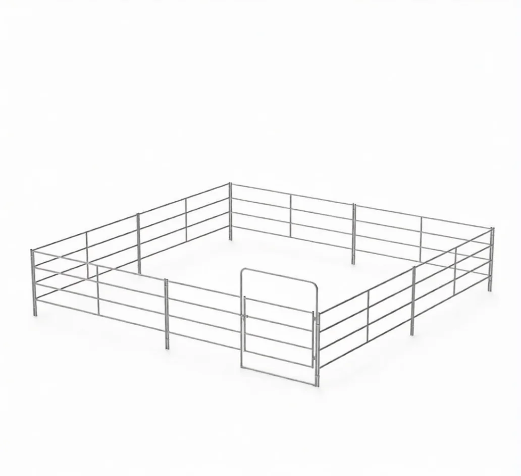 24×24 Economy Horse Stall Kit | 4-Rail | 16-Gauge Galvanized | Light Duty