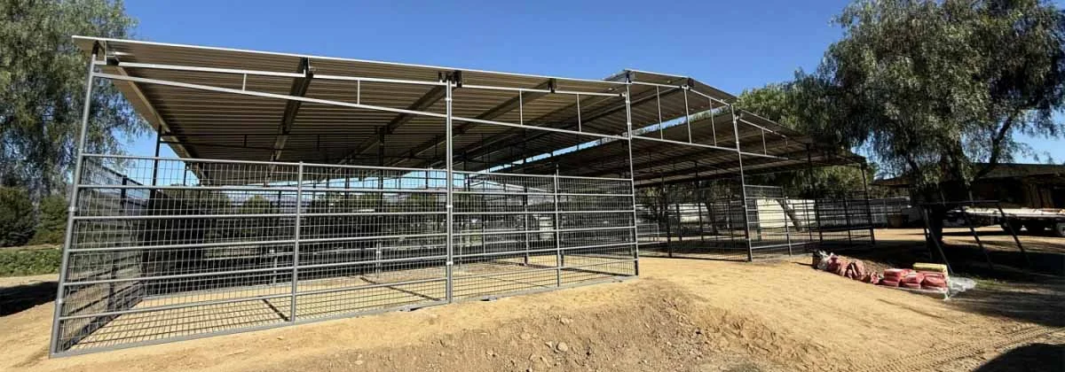 Pro Equine Facility Mare Motel | Fully Covered 12×24 Stalls | 6 ft Welded Wire Panels — Professional Equestrian Facility