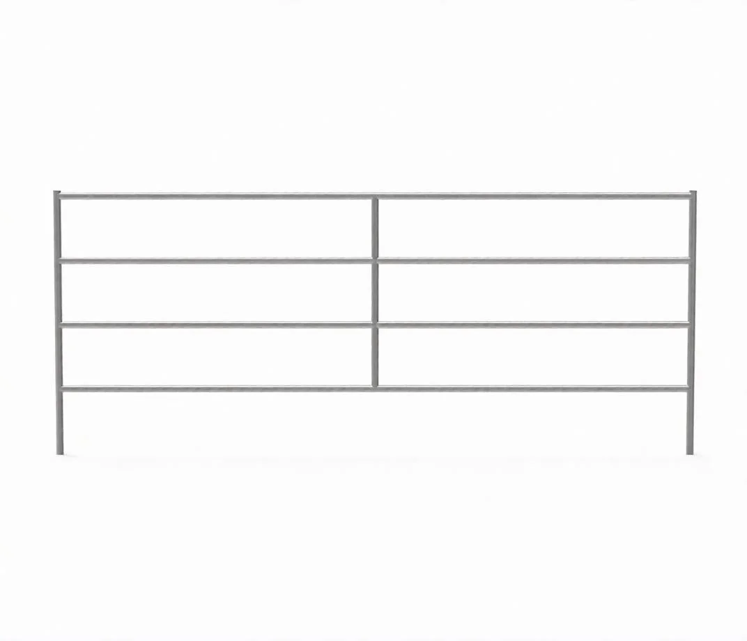 Light-duty 12×5 galvanized four-rail corral panel