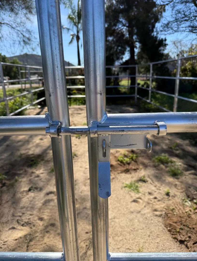 Light Duty Panel Gate Combo 12 ft 4-Rail (Galvanized) 16-Gauge — SLIDE LATCH